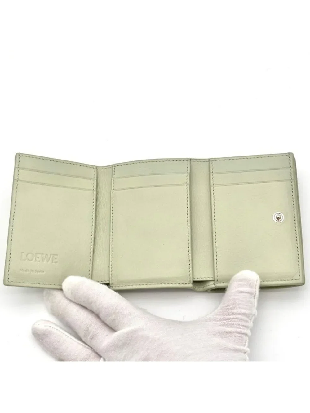 Loewe Wallet Anagram Trifold Green